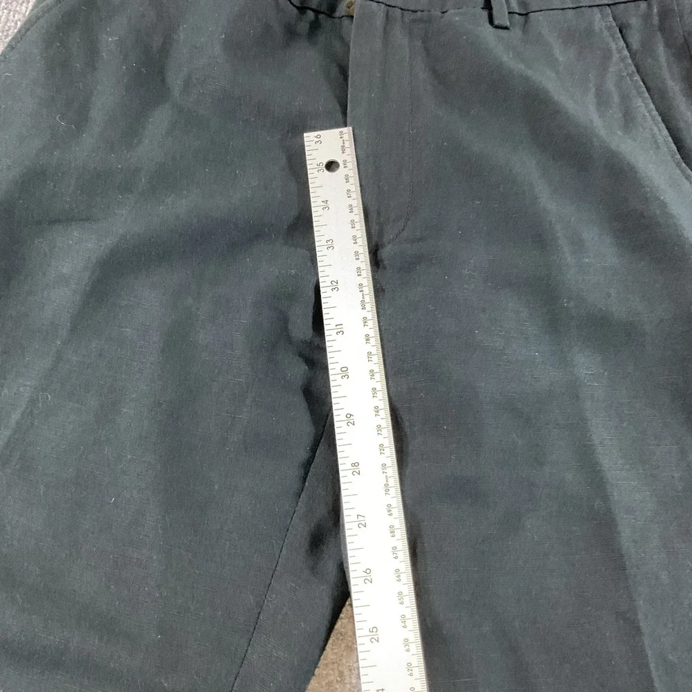 Banana Republic Mens Dress Pants 31x32 Dark Green Flat Front Straight Leg Busine